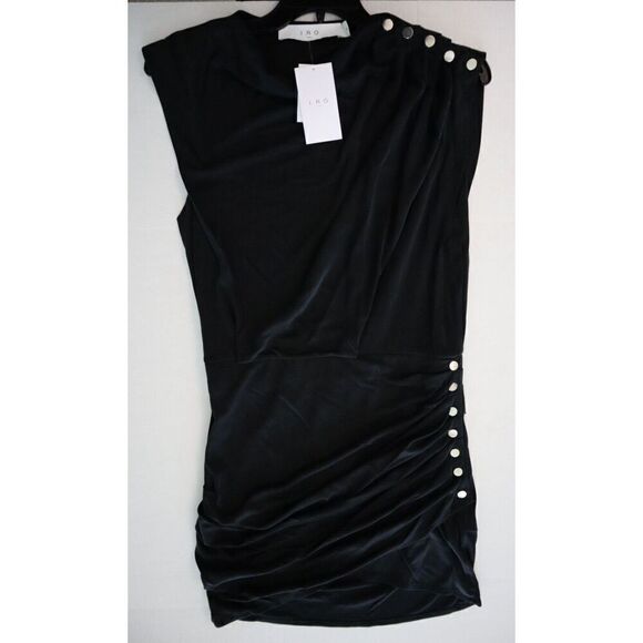 IRO WP33MANAIA Women's Sz 40 Black Sleeveless Manaia Draped Dress - Picture 8 of 11